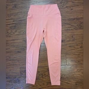 Uniqlo Airism Soft UV Protection Pocket Leggings Size Medium Peach/Pink Workout